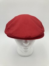 Vintage London Fog Red Newsboy Cap Silk Liner Size Medium 7-7 1/8 - £11.89 GBP