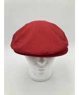 Vintage London Fog Red Newsboy Cap Silk Liner Size Medium 7-7 1/8 - $14.85