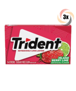 3x Packs Trident Island Berry Lime Flavor Sugar Free Gum | 14 Sticks Per... - £8.32 GBP