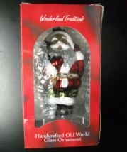 GB Retailers Christmas Ornament Wonderland Creations Glass Santa Short Coat Box - £7.07 GBP