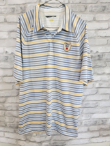 Greg Norman Dry Fit Striped Yellow Blue Polo Michelob Ultra Kingsmill CC... - $20.52 CAD