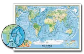 World National Geographic - 31" x 46" Wall Map (Physical - Laminated) - $29.99