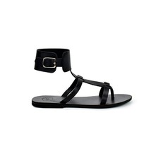 Women gladiator sandals leather handmade fashion black silver gold natural - $83.00