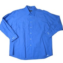 Joseph Feiss International Blue Long Sleeve Button Up Shirt size 17.5  32-33 - £9.88 GBP