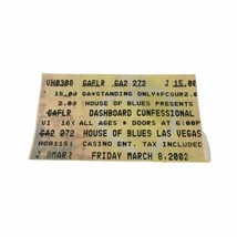 Dashboard Confessional Concert Ticket Stub 03/08/02 Las Vegas House Of Blues - £18.66 GBP