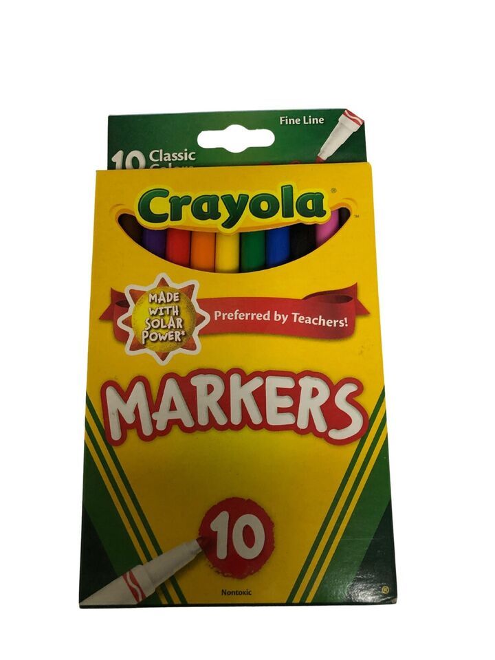 Crayola®  Markers Fine Tip Assorted Classic Colors Set of 10 Non-Washable - $4.95