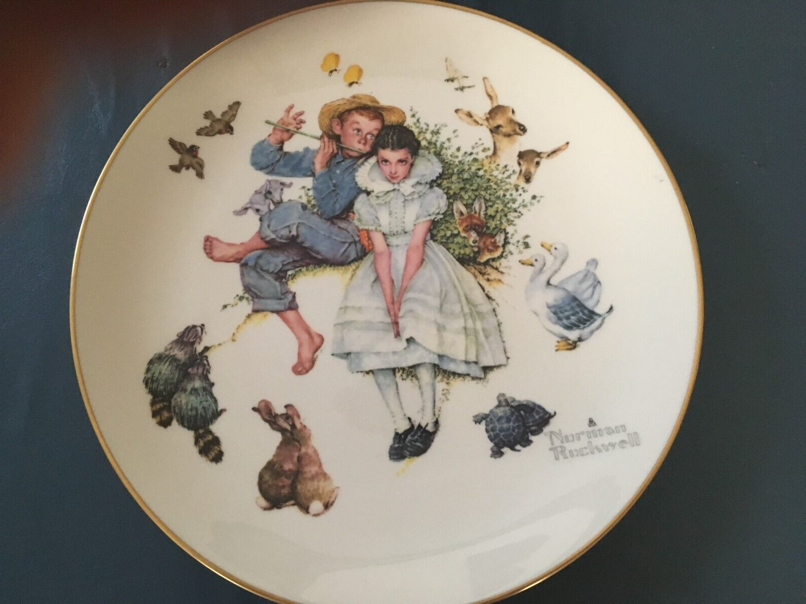 10.5 In. Gorham Fine China Norman Rockwell Plate-Spring-"Sweet Song So Young" - $14.00