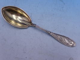 Japanese Whiting Sterling Silver Berry Spoon Small Gold washed Pointed 7 1/2&quot; - £225.06 GBP