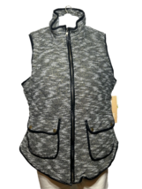 New Takara Vest Women&#39;s Large Gray Quilted Work Wear Travel Minimalist Pockets - £19.65 GBP