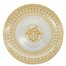 Hermes Mosaique au 24 Dessert Plate 8.25" Gold porcelain 21 cm - $292.40