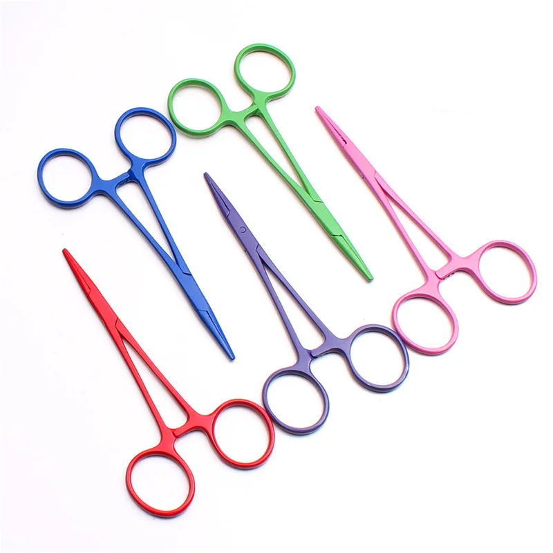 Stainless Clamp Straight Curved  Animals Trauma Hemostat  Color Grooming - £7.72 GBP+