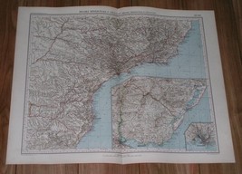 1927 Vintage Italian Map Of Southern Brazil Sao Paulo Rio De Janeiro Montevideo - £22.53 GBP