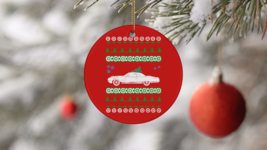 1964 Buick Wildcat Ugly Christmas Sweater Circle Ornament - $19.95