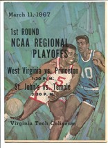 1st Round NCAA Regional Playoffs Basketball Game Program 3/11/1067-VA Tech Co... - £69.43 GBP