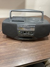 Sony Boombox CFD V15 CD Radio Cassette Mega Bass Port W/Power Cord Works Read!!! - $46.64