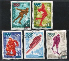 RUSSIA USSR CCCP 1972  VF Used Stamps Set Scott # 3944-8 Winter Olympic Games - $0.94