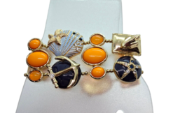 Vintage Stretch Bracelet Starfish Shells Anchor Nautical Mermaid Fisherman - £31.42 GBP