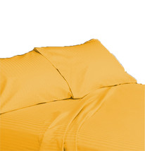 15 &quot; Pocket Gold Stripe Sheet Set Egyptian Cotton Bedding 600 TC choose ... - £52.74 GBP