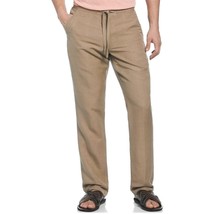 NWT Mens Size XL Cubavera Solid Brown Linen-Blend Drawstring Casual Pants - £23.43 GBP