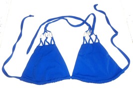 Royal Blue Sliding Triangle Halter Top with Seashell Accents Size Medium - £28.85 GBP