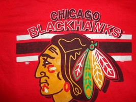 Vintage Red Chicago Blackhawks Hockey NHL Jersey Shirt Youth L Nice Free US Ship - £13.01 GBP