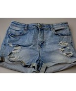 Pac Sun Size 30 Super Stretch Shortie Shorts Distressed Pockets Cuffed - £6.21 GBP