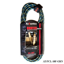 AxeTec Parts WCPL-10F-GRN 10 Foot High-End Woven Noise Free Guitar Cable - 1/4"  - $29.95
