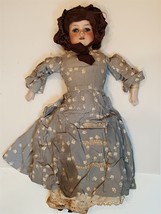 Antique 22&quot; German Armand Marseille Bisque Head Doll Leather Body Fabric Clothes - £233.16 GBP
