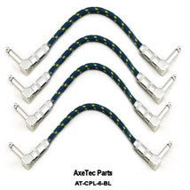 AxeTec Parts Woven Guitar Effect Patch Cables AT-WCLP-6-4 PACK Blue FREE... - $34.95