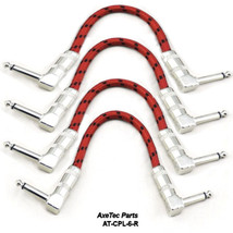 AxeTec Parts Woven Guitar Effect Patch Cables AT-WCLP-6-4 PACK Red FREE ... - $34.95