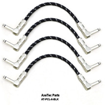AxeTec Parts Woven Guitar Effect Pedal Patch Cables AT-WCLP-6-4 PACK Black FREE  - £28.00 GBP
