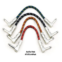 AxeTec Parts Woven Guitar Effect Pedal Patch Cables AT-WCLP-6-4 PACK Multi Color - £26.69 GBP