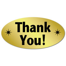 &quot;Thank You&quot; Oval Stickers 2&quot; x 1&quot;, Roll of 500 Stickers - £26.82 GBP