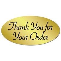 &quot;Thank You for Your Order&quot; Oval Stickers 2&quot; x 1&quot;, Roll of 1,000 Seals - £42.77 GBP