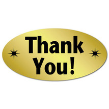 &quot;Thank You&quot; Oval Stickers 2&quot; x 1&quot;, Roll of 1,000 Stickers - $53.64