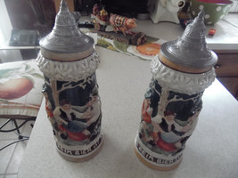Two Munich Germany Scene Ceramic Beer Stein . Mug Made in China. - $40.00