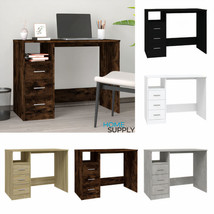 Modern Wooden Home Office Computer Desk Laptop Table With 3 Storage Drawers Wood - £76.28 GBP+