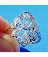 EARTH MINED DIAMOND Deco Engagement Ring 1 carat ORIGINAL Antique Platin... - $4,745.25