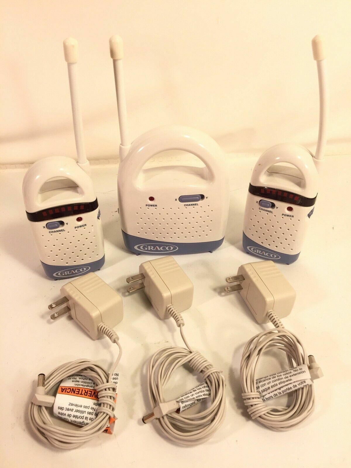 Graco Two Channel Baby Monitor System Base With 2 Adult Receivers Power Adaptors - $32.90