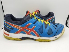 Asics Gel-Game 5 Men&#39;s size 13 Tennis Shoes Sneakers E506Y Blue Neon Gre... - £29.93 GBP