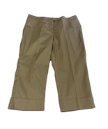 Womans J.A.C.  Khaki Capri Pants Tan Sz 14 Cuffed Pockets Zipper Casual ... - $336.36 MXN