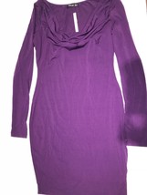 PattyBoutik Women Dress Cowl Neck Purple Size Small - £14.06 GBP