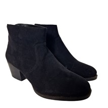 Nine West Womens Bolt Black Suede Leather Side Zip Ankle Boots Shoes Size 8 M - £29.19 GBP