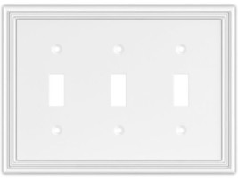 Decorative white switchplate with 3 slots new - $8.90