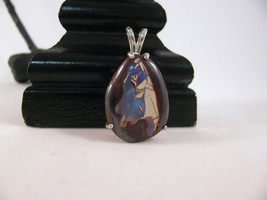 See-Through Purple Flashy Boulder Opal Pendant Sterling Silver RKS488 - $90.00