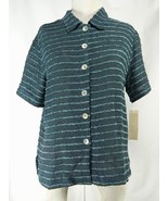 NWT Vintage Impulse California Blue Gray Loose Knit Pearl Button Front T... - $47.80 CAD