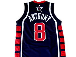 Carmelo Anthony #8 Team USA BasketBall Jersey Navy Blue Any Size  image 2