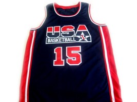 Magic Johnson #15 Team USA Basketball Jersey Navy Blue Any Size  - £28.41 GBP