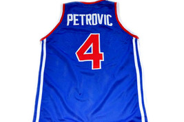Drazen Petrovic #4 Jugoslavija Basketball Jersey Blue Any Size image 2