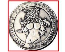 Rare Antique USA United States 1893 Morgan CC Dollar Woman Silver Color Coin - £22.29 GBP